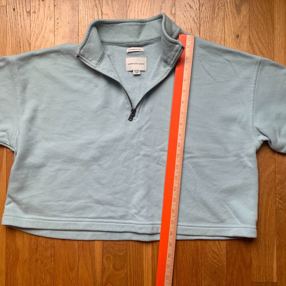 American Eagle Pullover Sweater Cropped Small Light Blue - Picture 6 of 8
